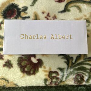 Charles Albert Taupe Suede Slip On Flats Embroided- NEW